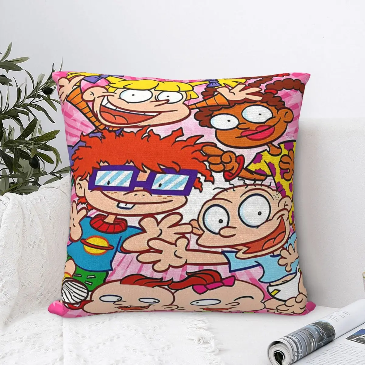 Rugrat Cartoon Anime Pillowcase Product Printing Fabric Cushion Cover Decor Pillow Case Cover Home Square 40X40cm Multi Size