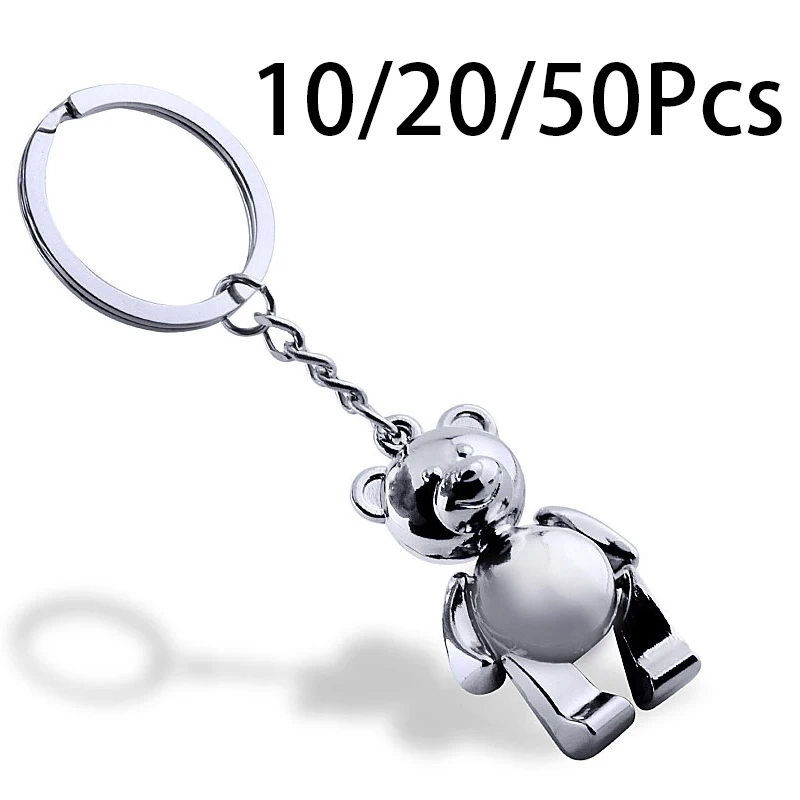 

10/20/50Pcs Zinc Alloy Bear Keychains Cartoon Animal Gadgets Pendant Female Keychain Cute Bear Keyrings