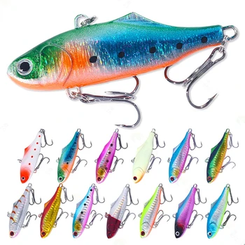 1 stks Winter Harde Zee Fis 7 cm 24g Winter VIB Vissen Lokt Afstandsschot Zinken Trillingen Wobblers Crankbait Isca Kunstmatige