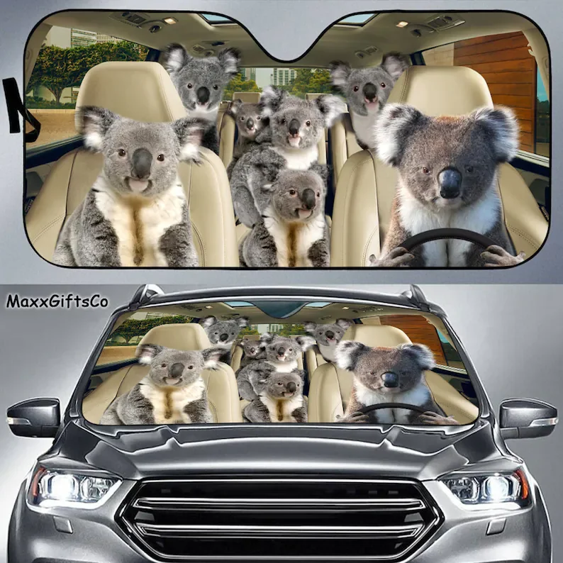 

Koala Car Sun Shade, Koala Windshield, Koala Family Sunshade, Car Accessories, Car Decoration, Gift For Dad, Mom