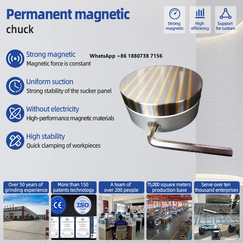 High Precision Permanent Magnetic Chuck for CNC Milling Grinding Machine NdFeB Magnet No Power Supply
