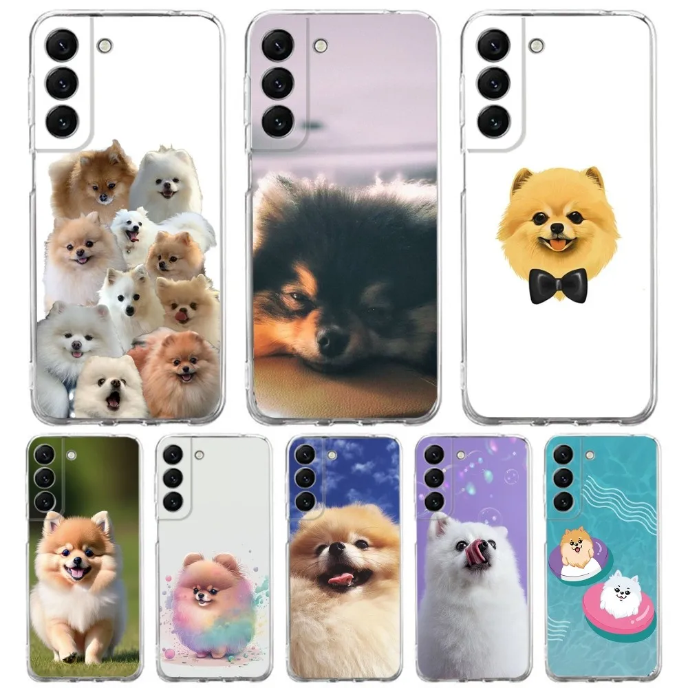 Cute Pomeranian Dogs Phone Case Silicone For Samsung S30,S23,21,22,20 Ultra,S20 FE lite,S10,9,PIus Note20ultra Cover Clear