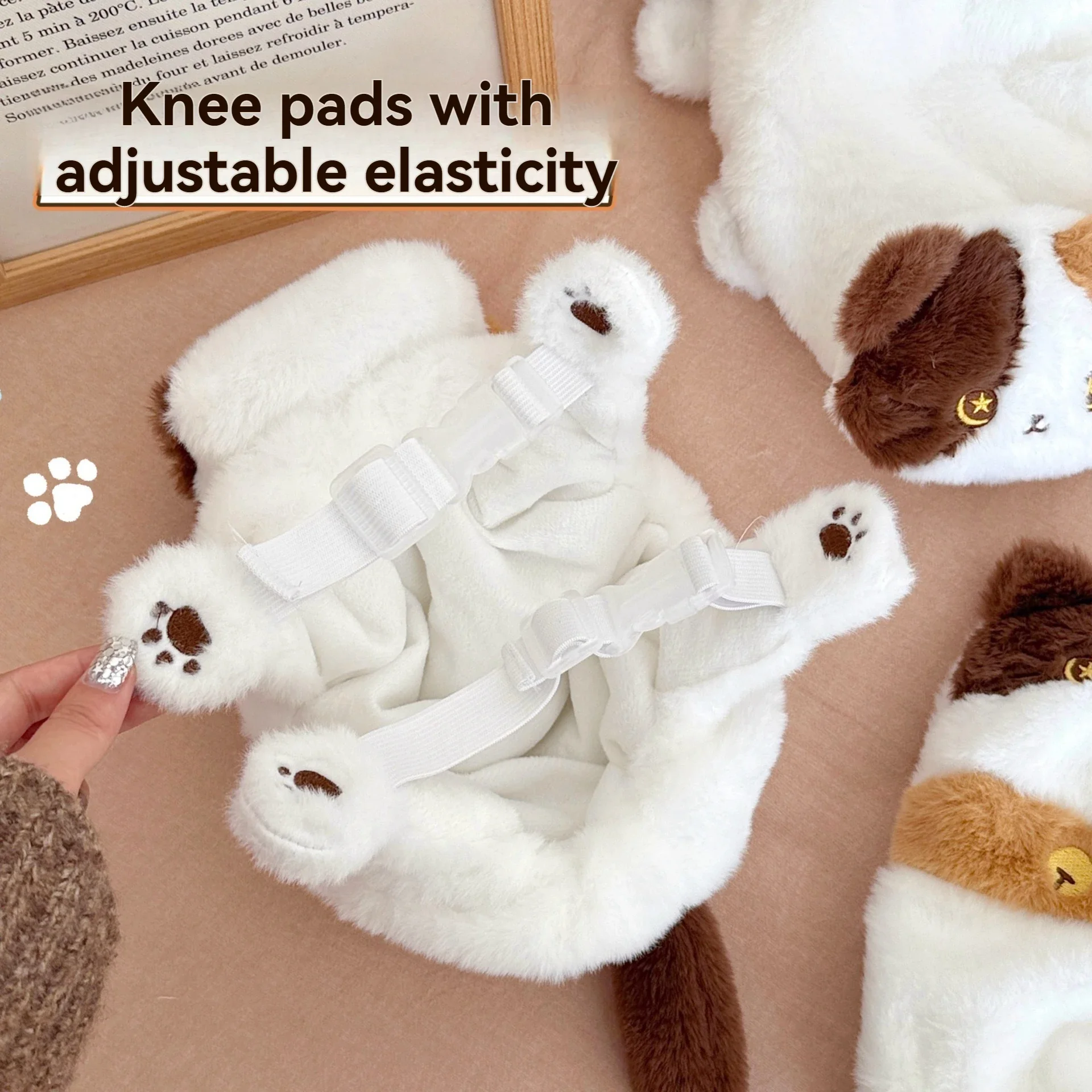 New Winter Cute Cat Gloves Scarf Windproof Knee Protector Set Outdoor Warm Small Scarf