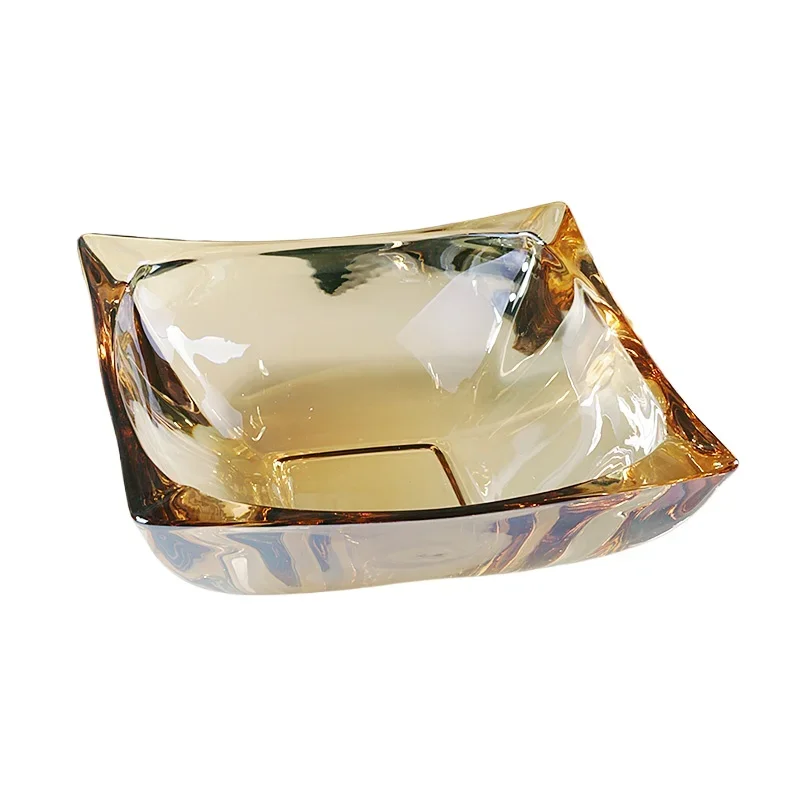 

New Chinese high-grade crystal glass fruit plate modern simple tea table large fruit plate