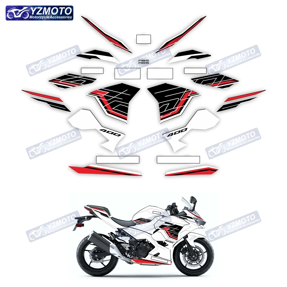 For NINJA400 2018 2019 2020 2021 2022 2023 Motorcycle Sticker Racing Full Car Motorbike Fairing Reflective Decal Stickers Kit