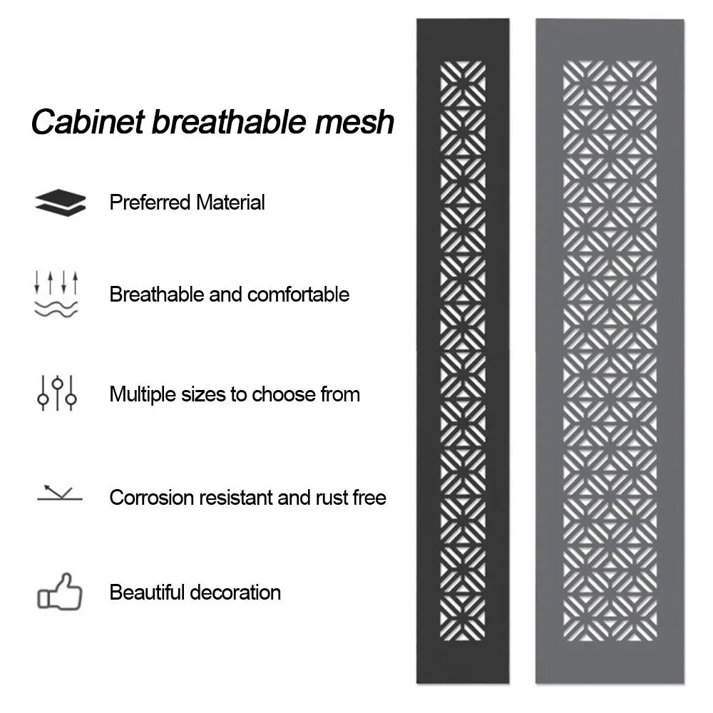 Aluminum Alloy Vents Cover Louver Rectangle Ventilator Grille Cover Breathable Mesh 50/80mm Wide Air Vent Decor