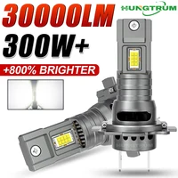 Faro LED H7 CANBUS 30000LM con chips CSP 7035, tamaño MINI 1:1, Plug and Play, lámpara automática 6000K, luz antiniebla turbo inalámbrica con ventilador 12V