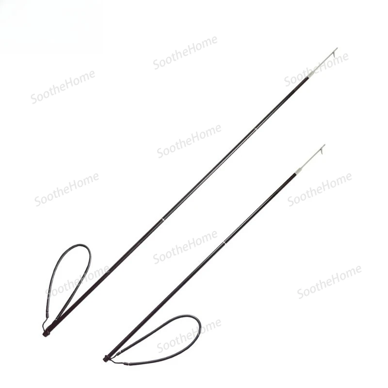 Diving fishing and hunting spear, 3-section aluminum rod long spear, single-needle large barb portable spear for beachcombing