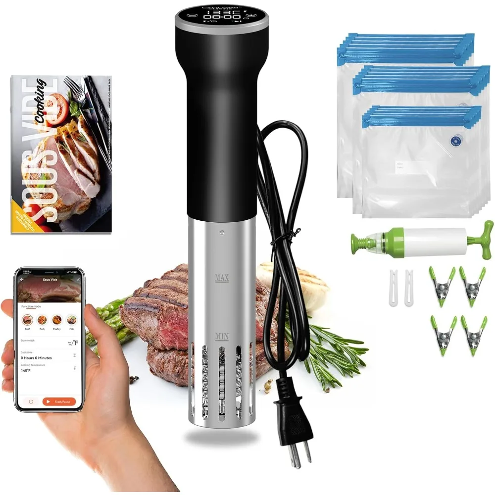 

NEW Sous Vide Cooker WiFi Kit, Sous Vide Machine, Immersion Circulators for Suvee Cooker Kit with Vacuum Bags, Vacuum Pump