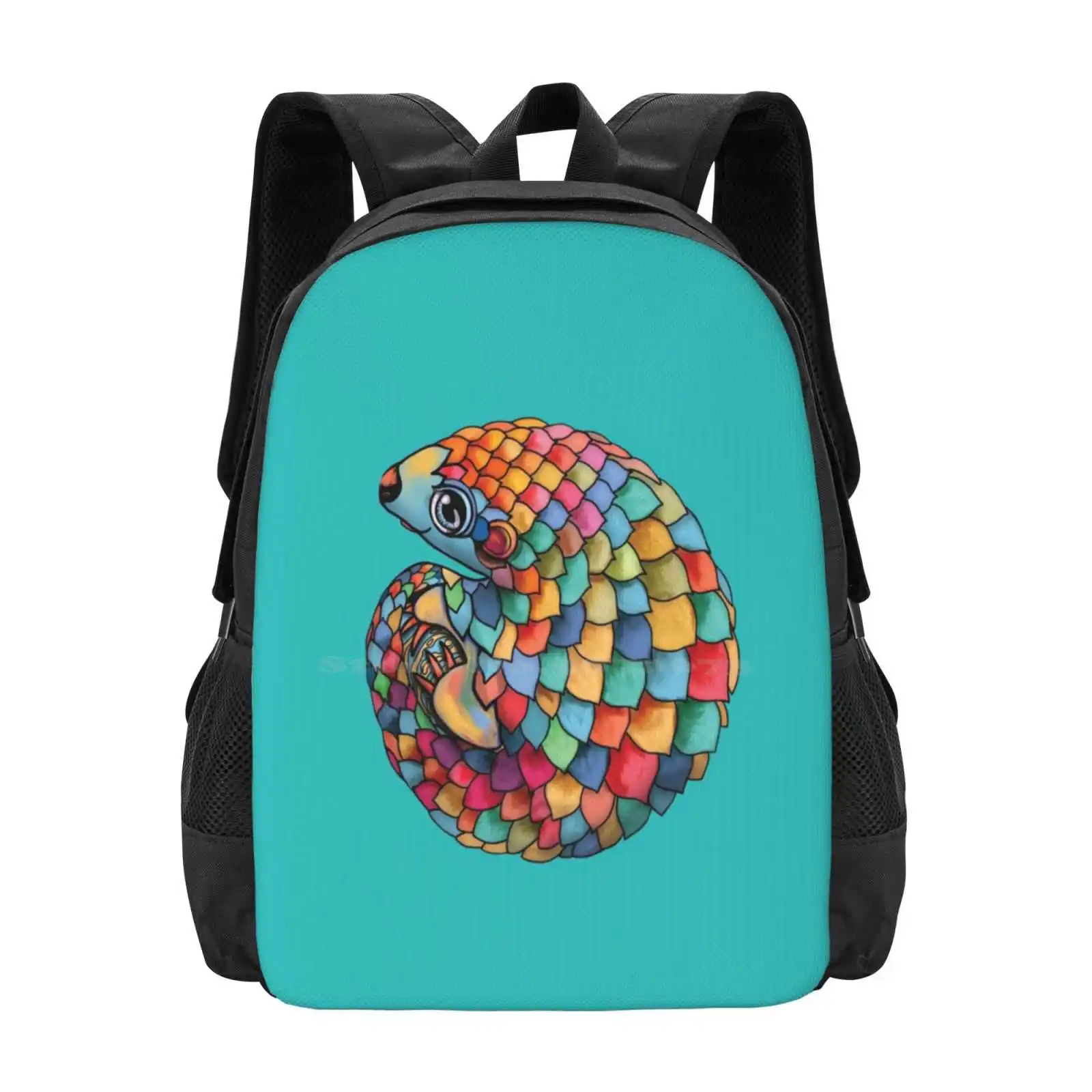 Rainbow Pangolin Hot Sale Backpack Fashion Bags Pangolin Caps Pangolin Hats Pangolin Jigsaw Puzzle Aqua Rainbow Pangolin