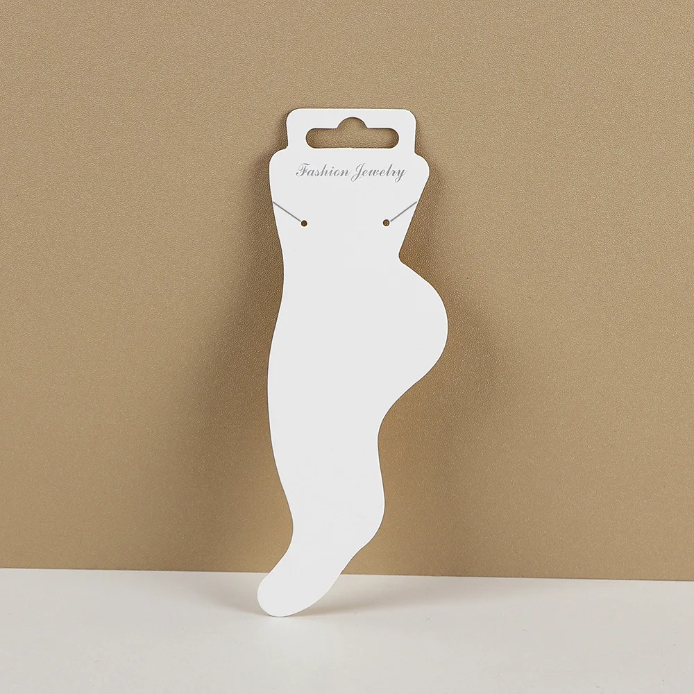 White Foot-shaped Paper Card For Anklet DIY Jewelry Making Stainless Steel Fashion Jewelry Packaging Display Holder Wholesale