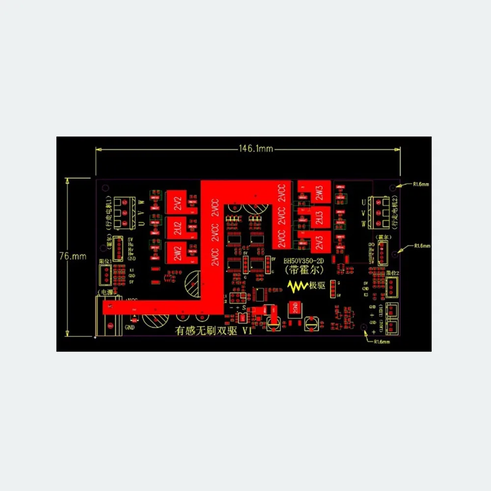 2 Channel Hall Motor Driver Board Dual Drive DC Brushless Motor Controller with Brake Anti-slope Function Overcurrent Protection