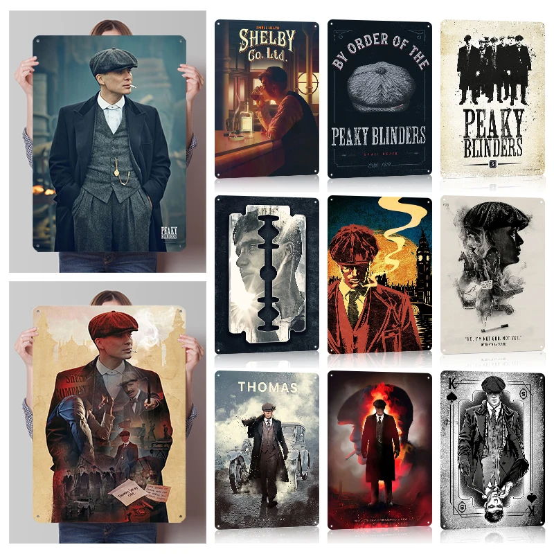 Peaky Blinders Posters Customizable Metal Signs Vintage Retro Wall Art Tin Sign for Man Cave Decor Office Decoration Room Home