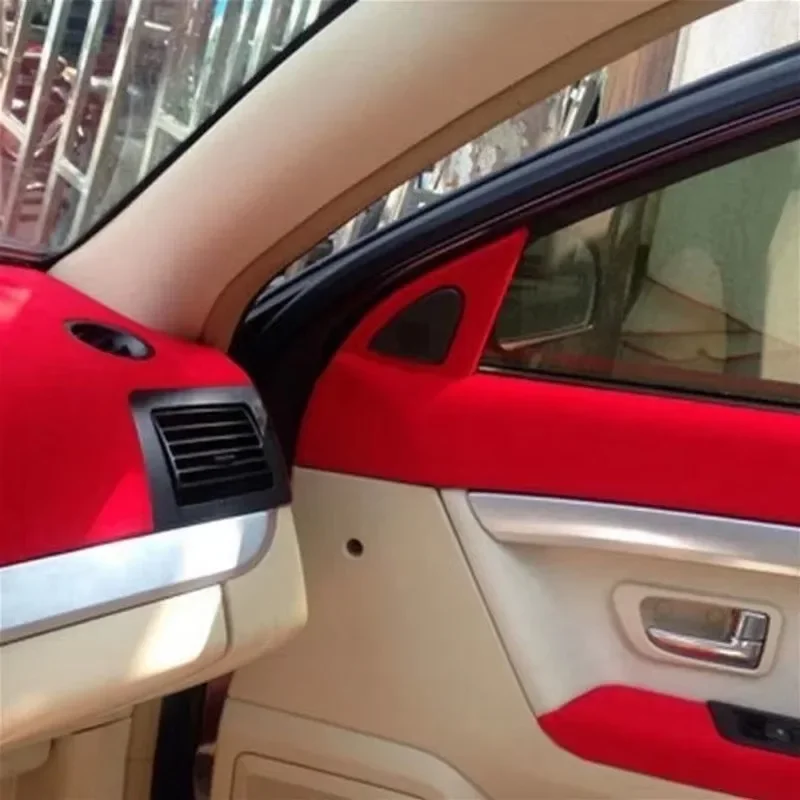 DIY Car Velvet Cloth Sticker Flannel Fabric Self-adhesive Adhesive Car Interior Decoration Decal Black Gray Red Decor 40X148cm