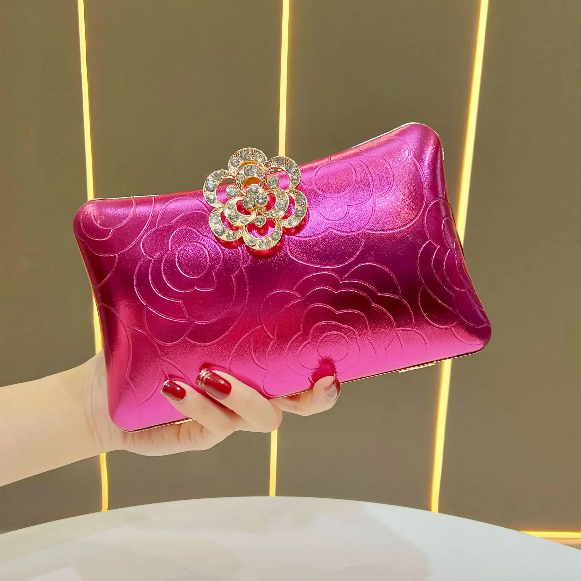 

New Women's Printing Handbags Fashion Luxury Evening Clutch Bag Elegant Cocktail Party Purse Clutch Diamond Studded Banquet Bags