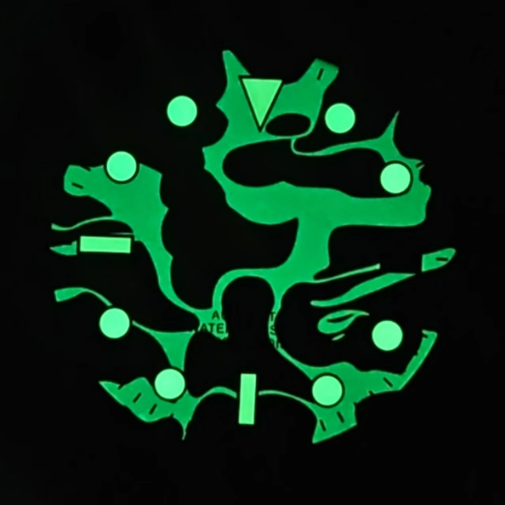 BLIGER jam tangan 29mm NH34 Dial biru langit dengan Set tangan hijau bercahaya cocok untuk bagian pengganti jam tangan gerakan NH34