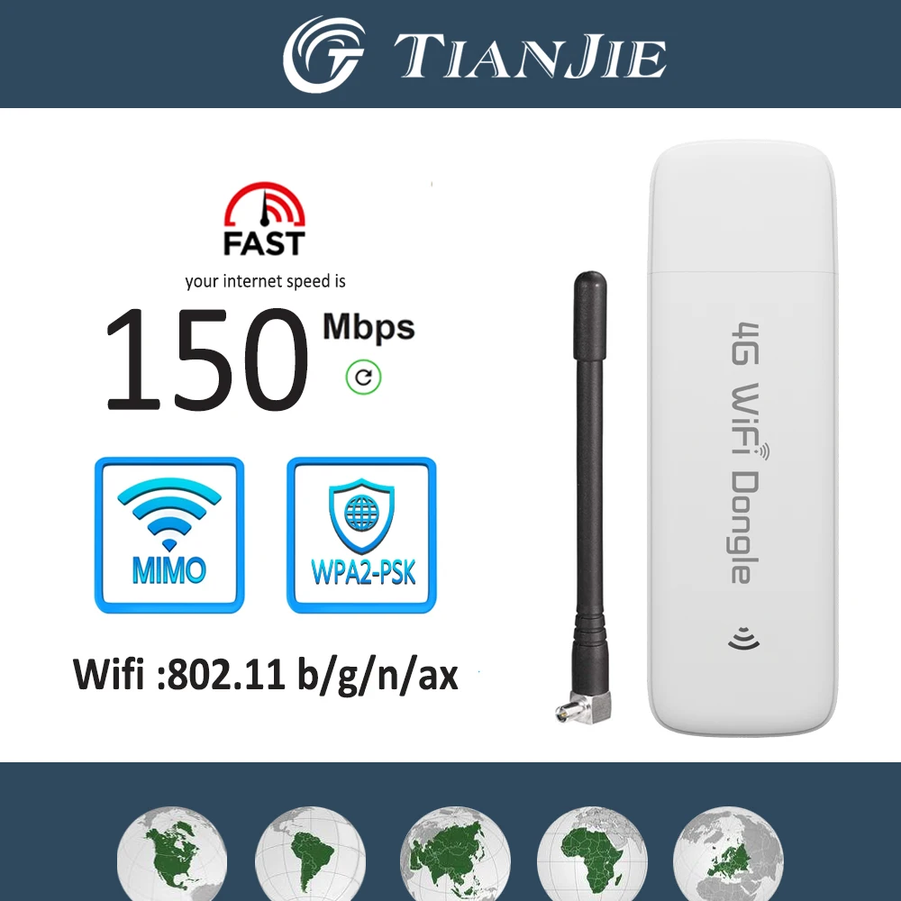 TIANJIE U600 4G USB Modem WiFi Hotspot​​ ​​Portable High-Speed Internet Anywhere, Anytime – Plug & Play,LTE Wifi Dongle For Home