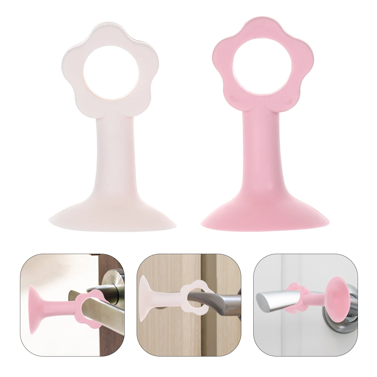 

4pcs Silicone Door Wall Protector Crash Pad for Doorknobs Pink Apricot Mute Sound Absorber Bumper Guard Home Supplies