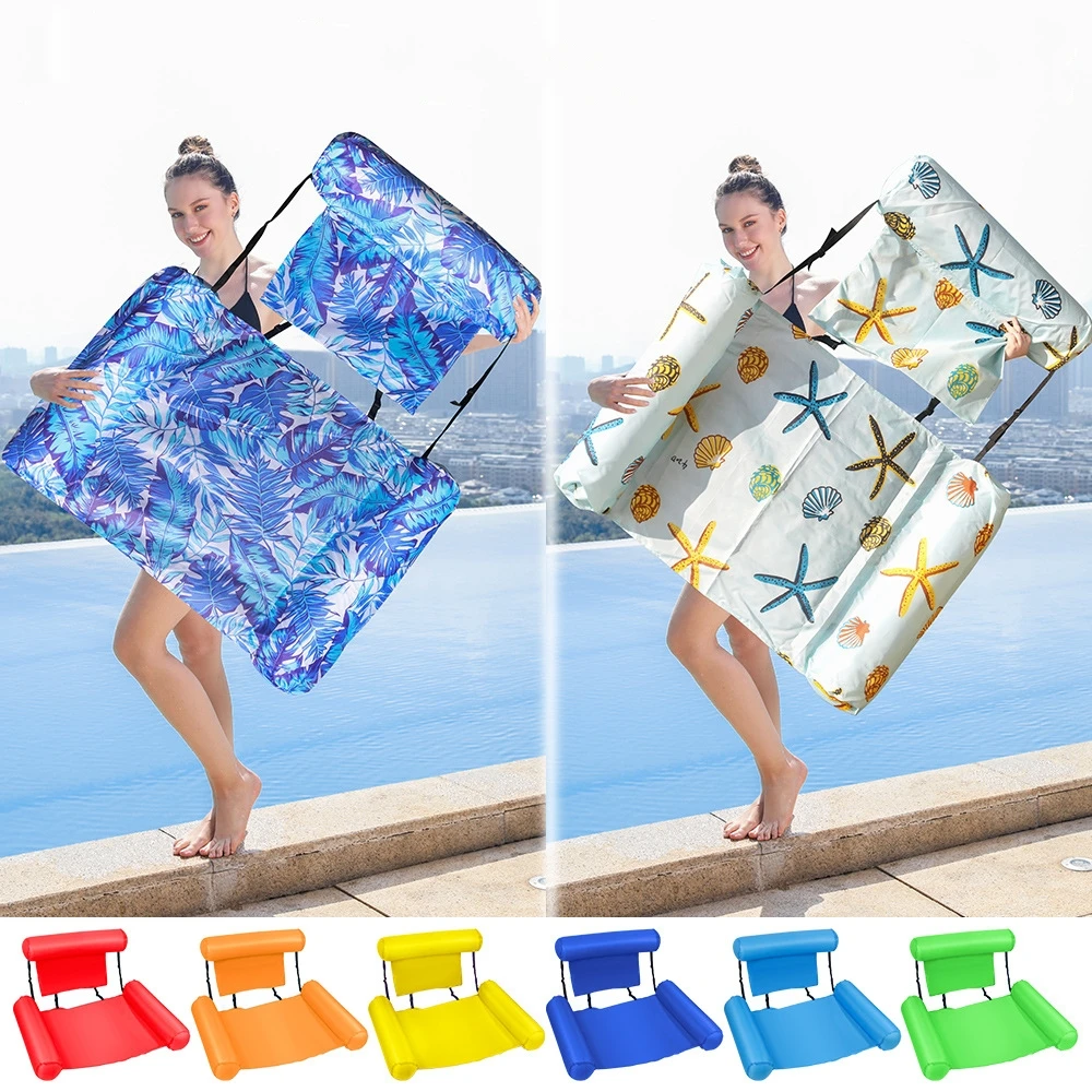 Swimming Pool Floats Chairs Adult Heavy Duty, Inflatable Pool Lounge Chair, Floating Mat Hammock, Blow up Water Chairs Noodles