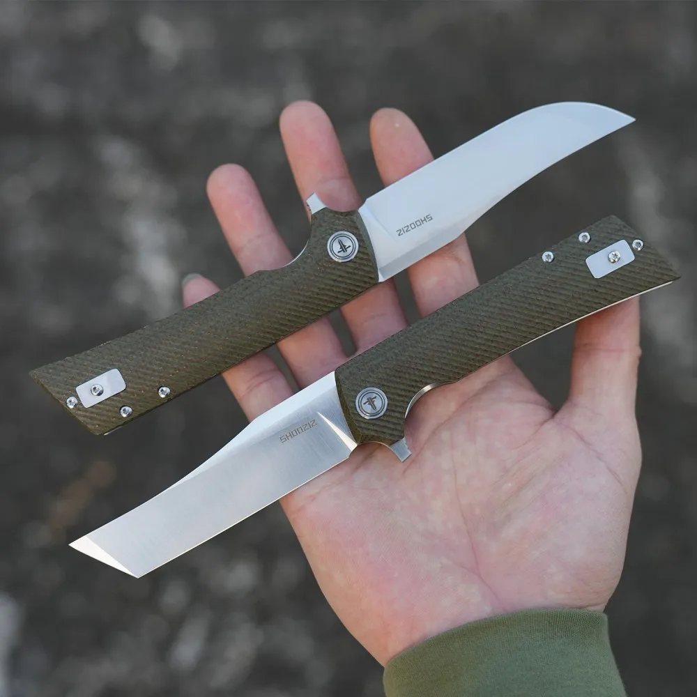 Shooziz Pocket Folding knife with Clip,3.55"D2 Flipper Tanto Blade For EDC Men，Camping Hiking Daily Work, XUN112 - view 4
