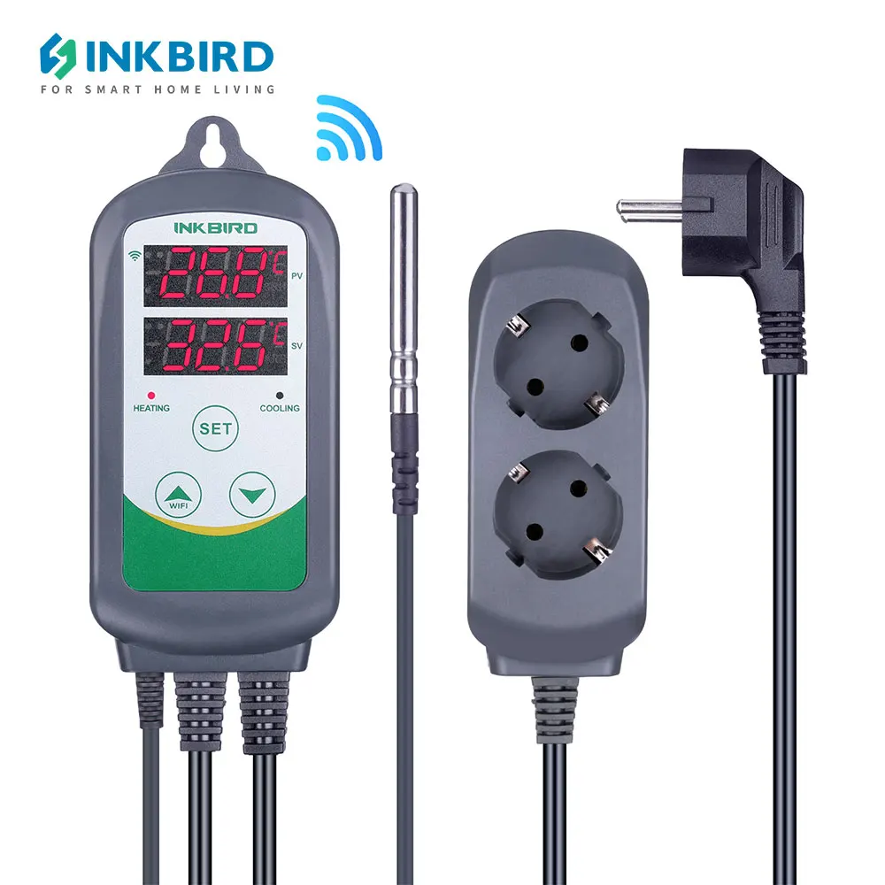 INKBIRD ITC-308-Wifi Temperature Controller with NTC Probe Digital Heating and Cooling Thermostator for Seedling Planting