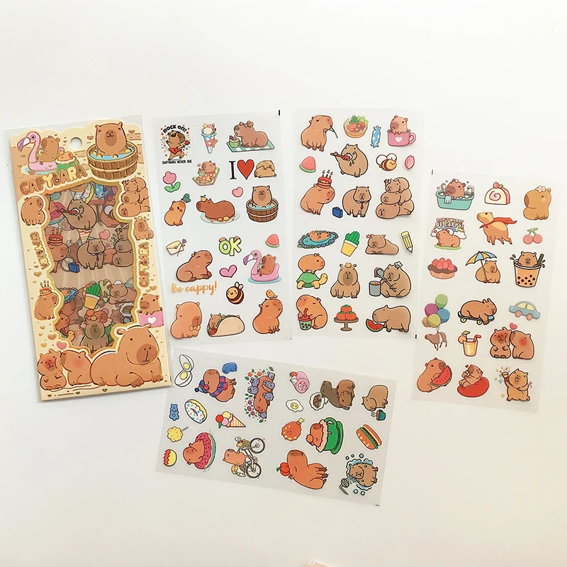 Kawaii stationery cute Capybara stickers School supplies Diary Decoration Scrapbooking journal sketchbook stickers aesthetic