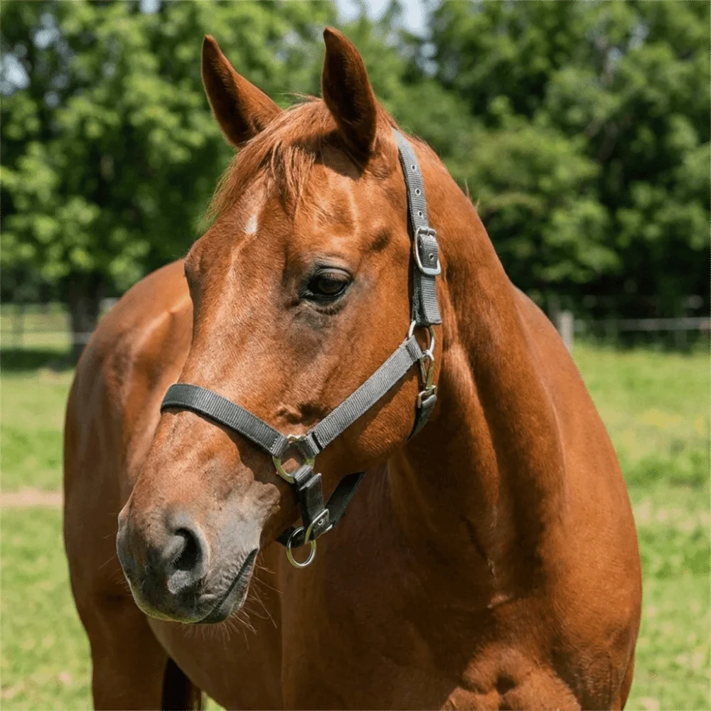 Professional Adjustable Horse Halter Nylon Wear Resistant Equestrian Bridle Comfortable Easy To Wear Horse Training Rope Pasture