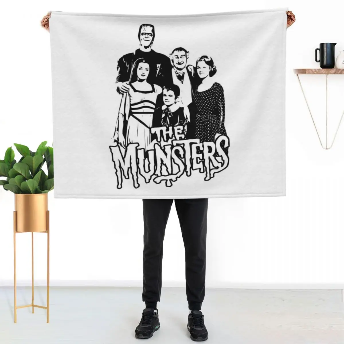 The Munsters Family Throw Blanket Designers Vintage Bed covers Bed Soft Big bed plaid Blankets