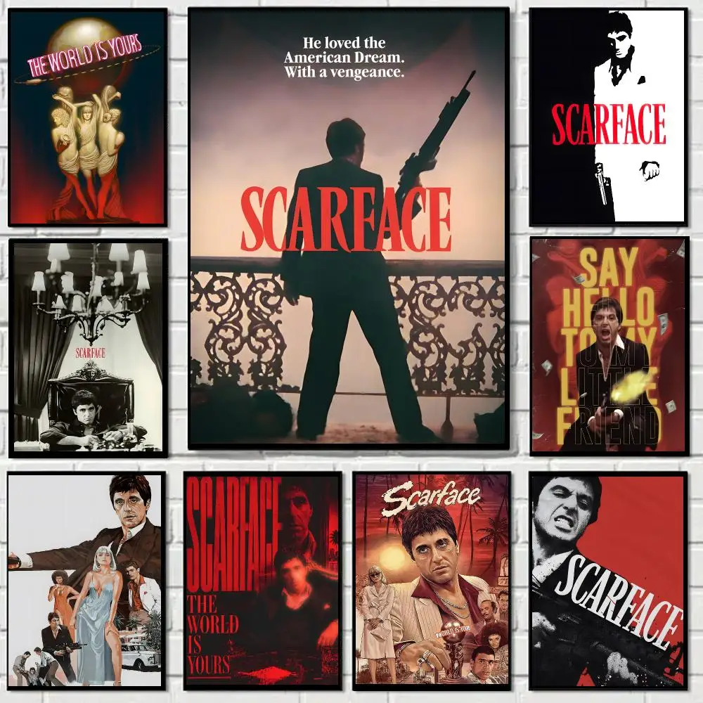 Scarface movie Poster Self-adhesive Advanced Aesthetic Printing Paper Wall Art for Living Room Home Decor