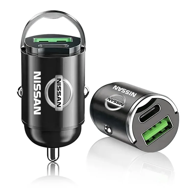 Car Charger Type C Fast Charging USB Ports Adapter For Nissan Nismo Tiida Sylphy Teana X Trail T30 T32 Almera Qashqai J10 J11 view 3
