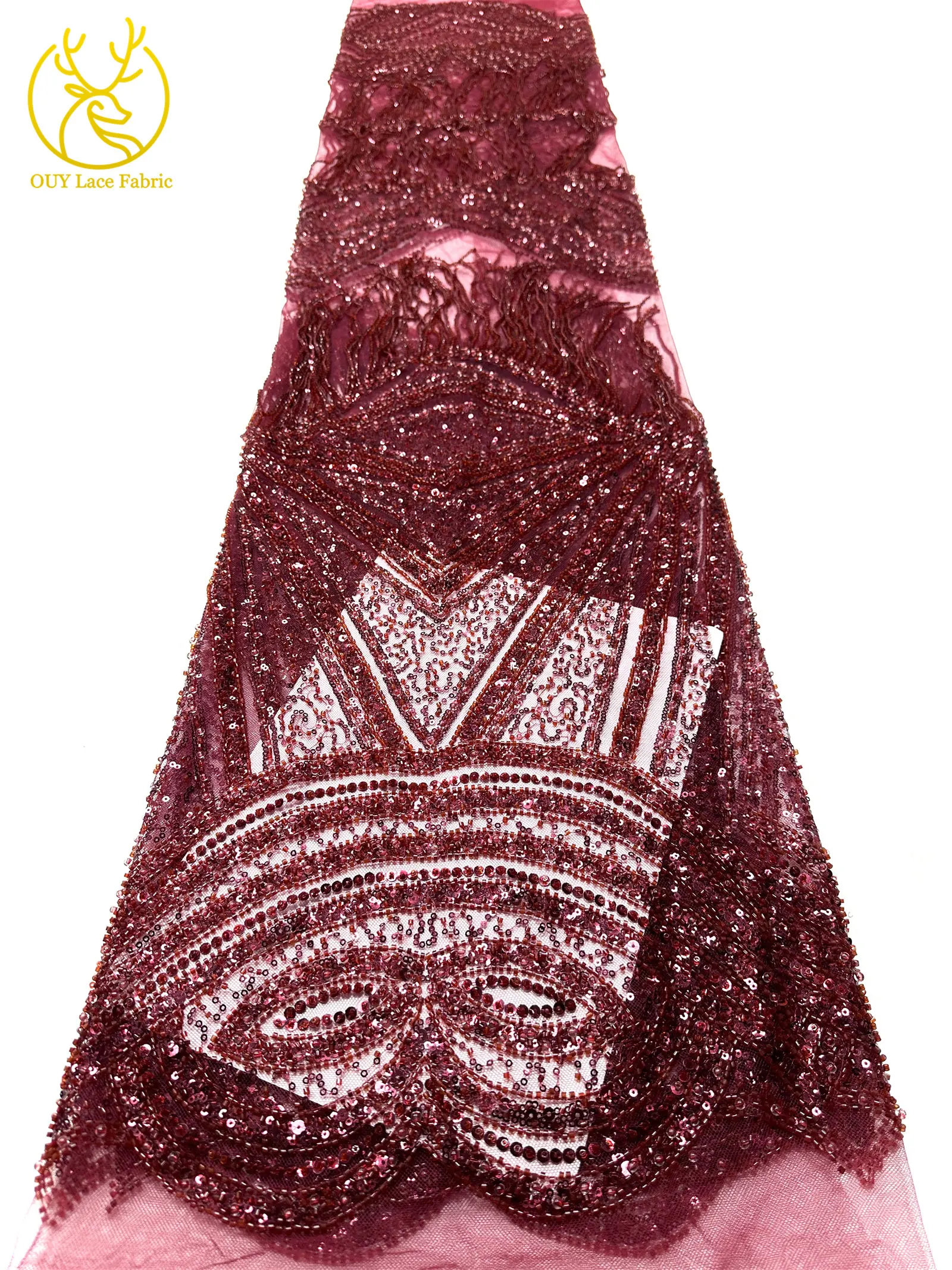 Königsblauer Afrikanischer 3D-Anhänger Perlenbesetzter Spitzenstoff 2026 Hochwertige Nigerianische Pailletten-Spitze für Brautkleider und Festkleider – Detail 21