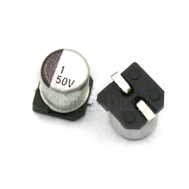 Capacitor eletrolítico SMD 50V 1UF 4 _ 5MM Capacitor eletrolítico alumínio (10 PCS)