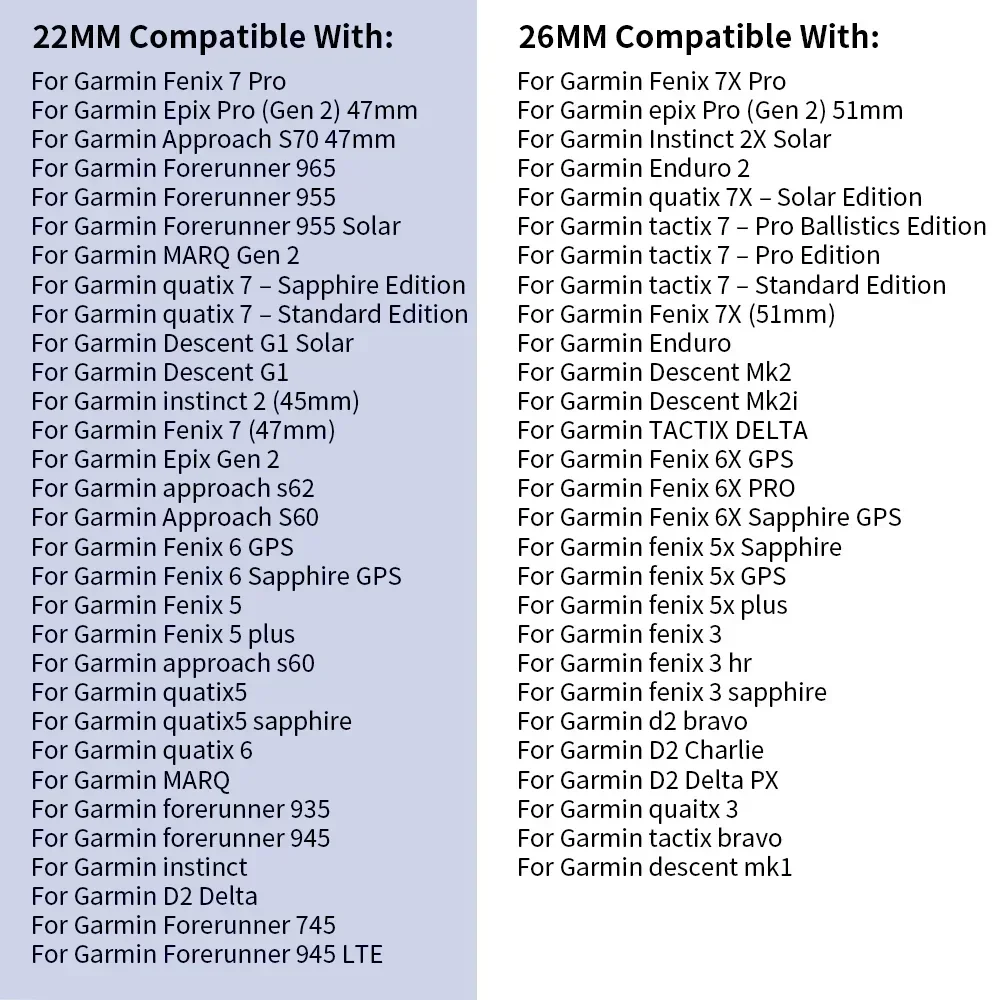 Pasek nylonowy 22 mm 26 mm do Garmin Fenix 7X 7 Pro Fenix 6X 6 5X 5Plus Tactix 7 Forerunner 965 955 Enduro 2 Loop Band