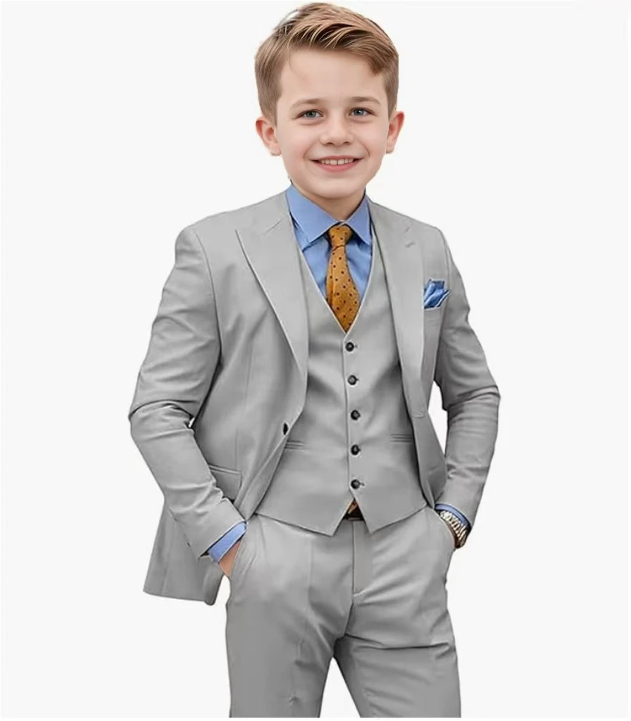 Boys' Suit Sets Wedding Dresses Boys Clothing Kids 2024 Elegant Child Costume Tuxedo Formal Blazer 3 Piece  2-16 Years Old