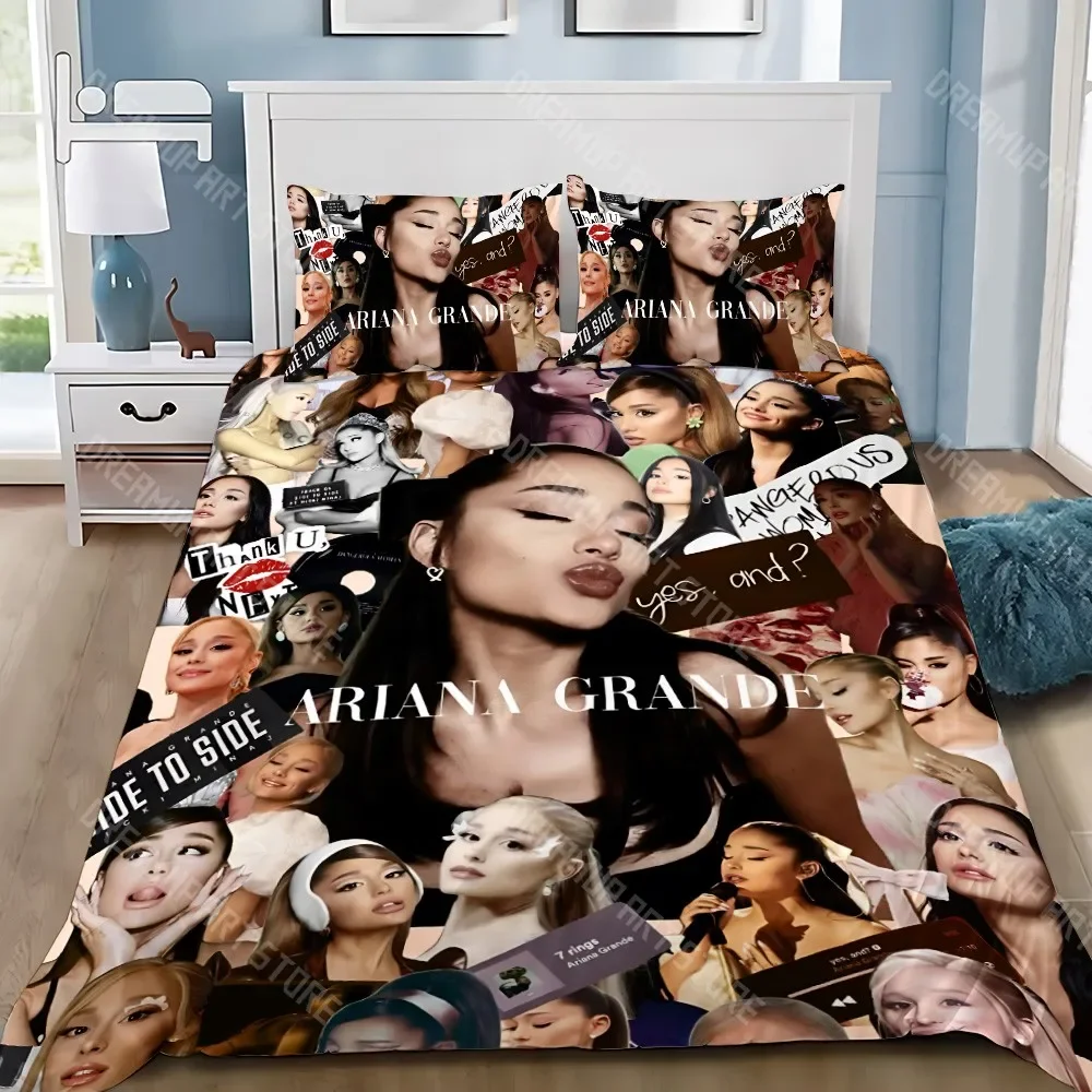 2026 Singer Duvet Pillowcase Bedding Set Adult Boy A-Ariana G-Grande Girl Bedroom Decoration Children Gift Single Double Large S
