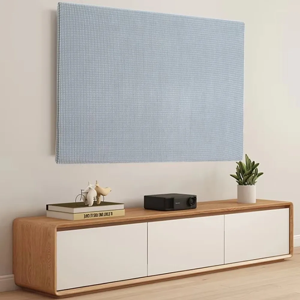 Universal 50-59 inch TV Hood Cover Elastic Dust-proof Sunscreen Dust Cover Solid Color LCD Dust Cover for Living Room Decoration