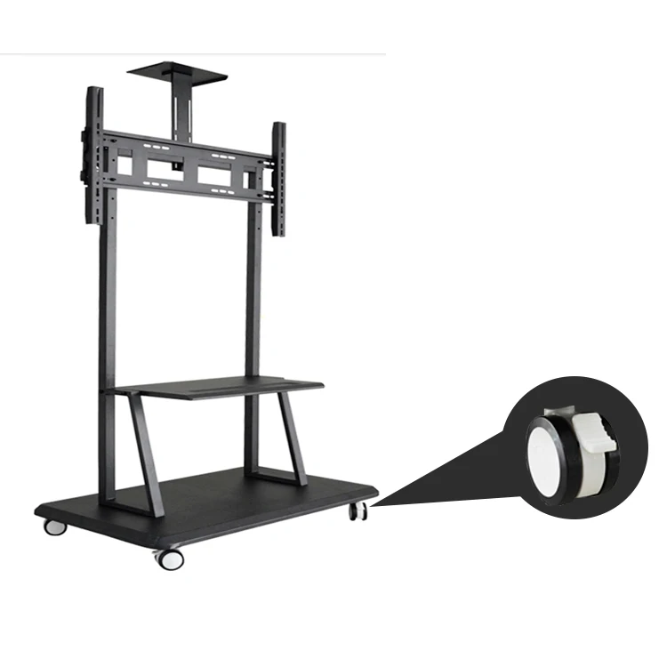 Mobile TV Cart Floor Stand Mount Home Display Lifting Trolley Corner Stand TV for 32-85" Screen Holder With Tray