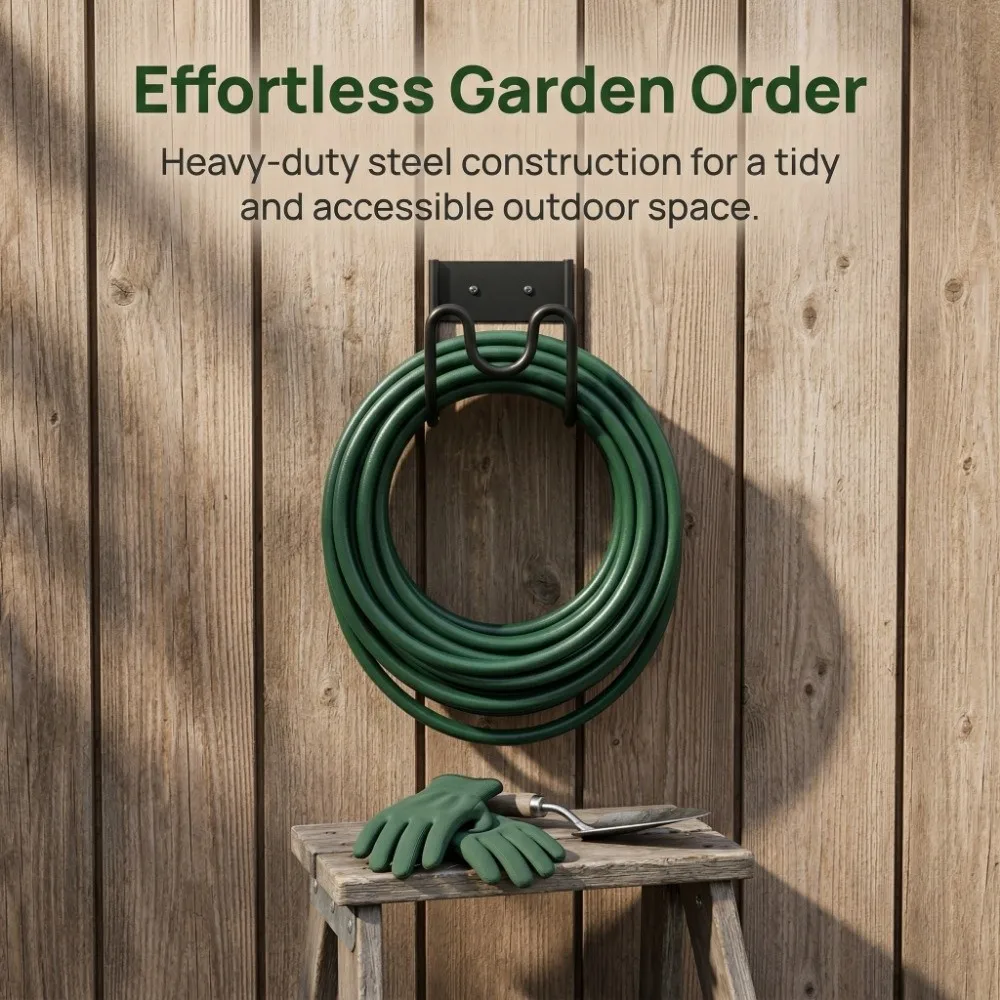 Flexibler Schlauchhalter Rostfrei Garten-Schlauchhalter Langlebiger Hochleistungs-Wasserschlauchständer Robuster Extra Großer Metall-Drahthalter für den Außenbereich – Detail 4