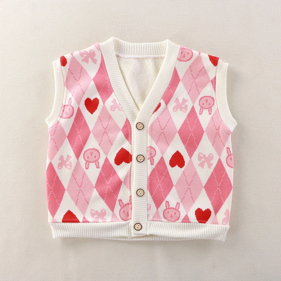 Kids Clothes Waistcoat Children's Vest Girl Thicken Velvet lining Keep Warm Jackets Vest Children's Clothing Autumn Winter