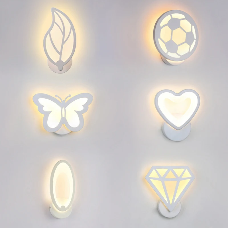 

Acrylic LED Wall lamps Children's Room arts creative bedside wall lamps corridor aisle porch study decoration small Sconce