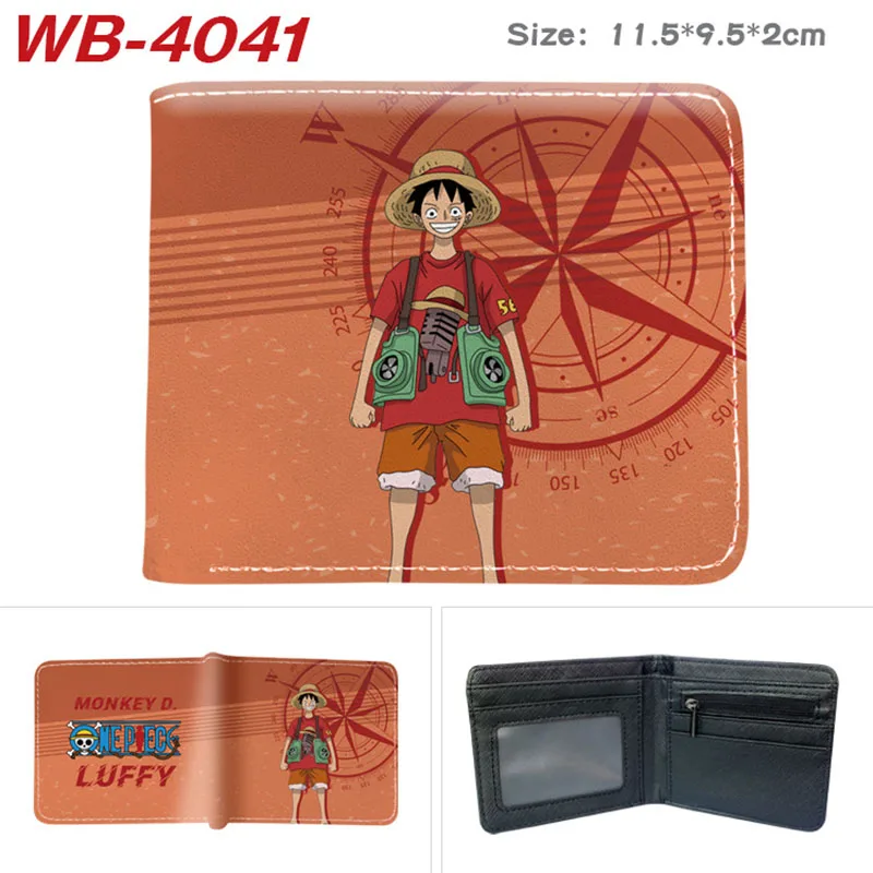 One Piece Anime Portefeuille Pliable pour Enfants, Luffy, Zoro, réinitialisation de Carte, Sac de Dessin Animé, Porte-Monnaie en PU, Cadeau d'Anniversaire, Mode