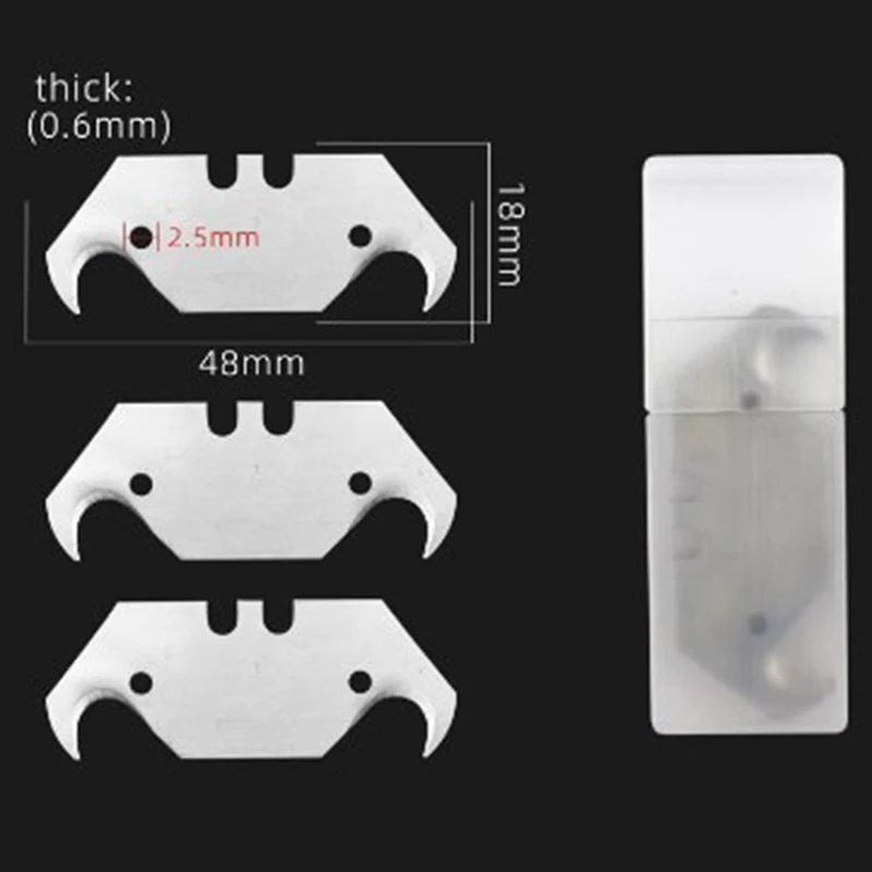 10Pcs Hook Knife Blade Dolphin Acrylic Board Cutting Horn Carpet Steel PVC Plastic Floor Construction Tool