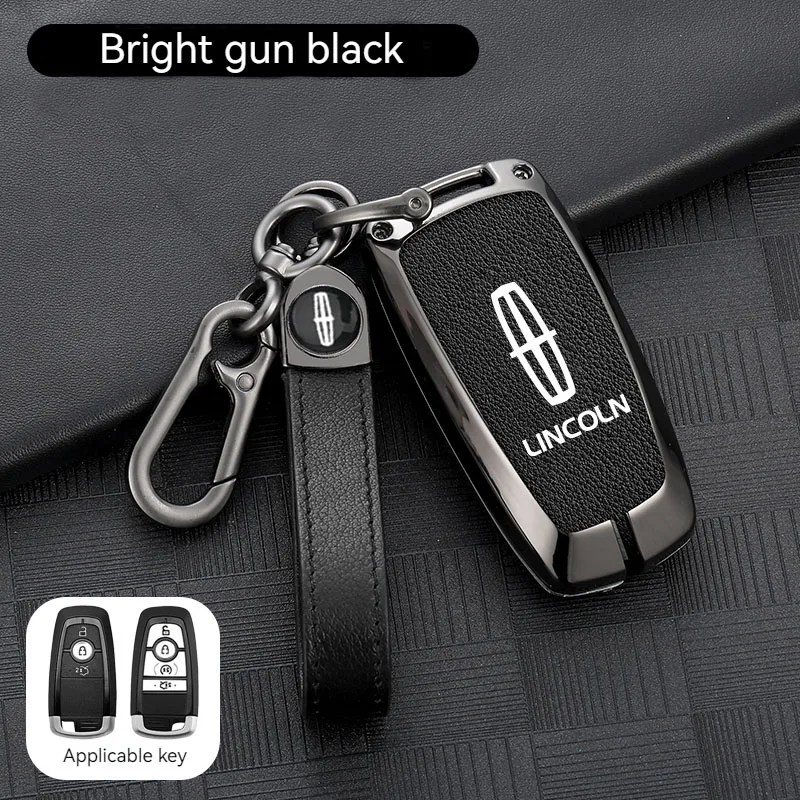 Alloy Car Key Cover Case for Lincoln Continental MKC MKZ MKX Navigator Z Nautilus Aviator Corsair 2017 2018 2019 2022 Keychain
