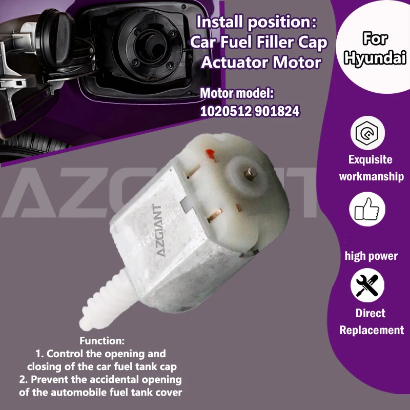 

AZGIANT 1020512 901824 For Hyundai Azera/Genesis G90 G70 Coupe Car Fuel Tank Door Opener Lock Release Actuator inner motor