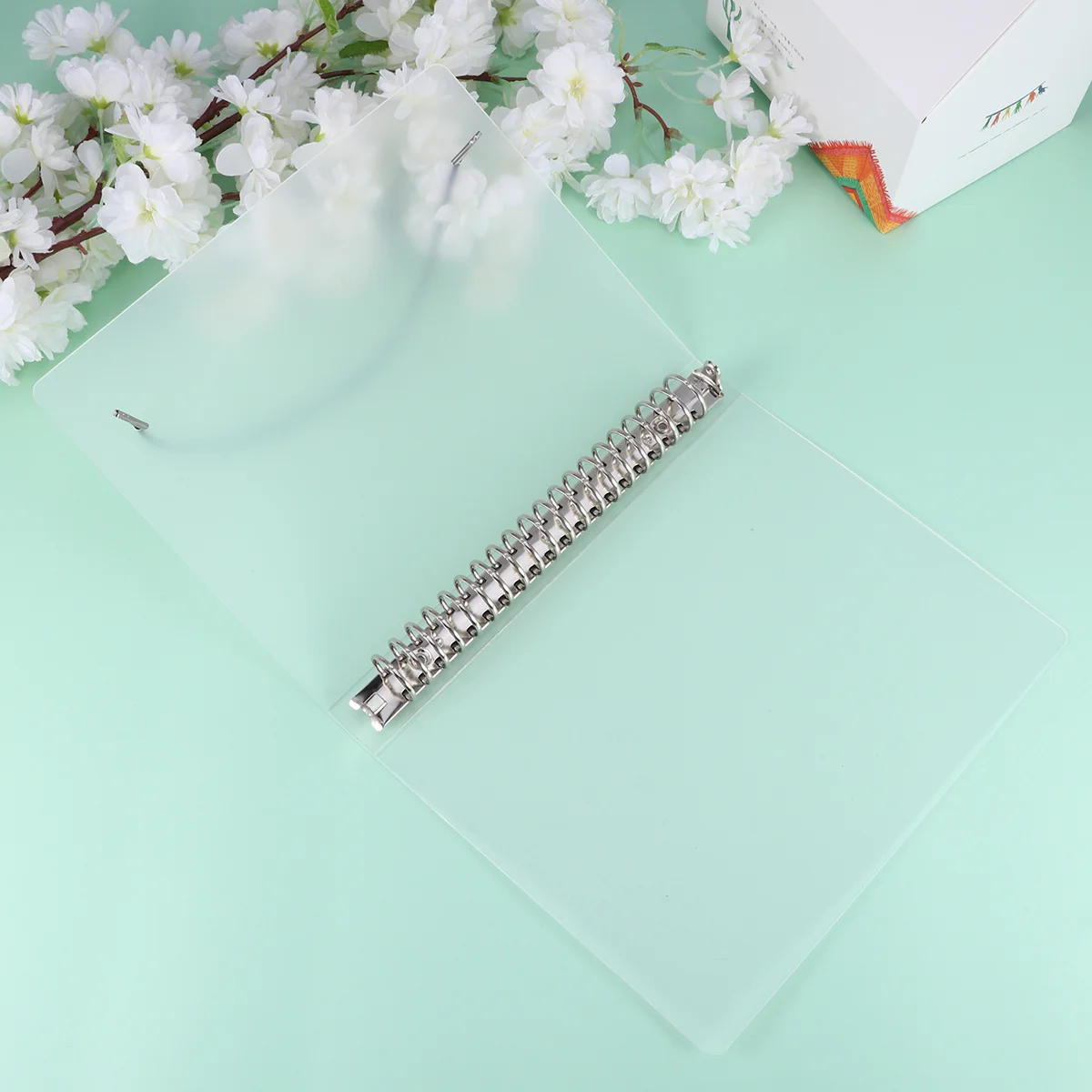 

2Pcs Clipboard Plastic Transparent File Holder A5 Paper Board 20 Holes Lightweight Portable Writing Office School