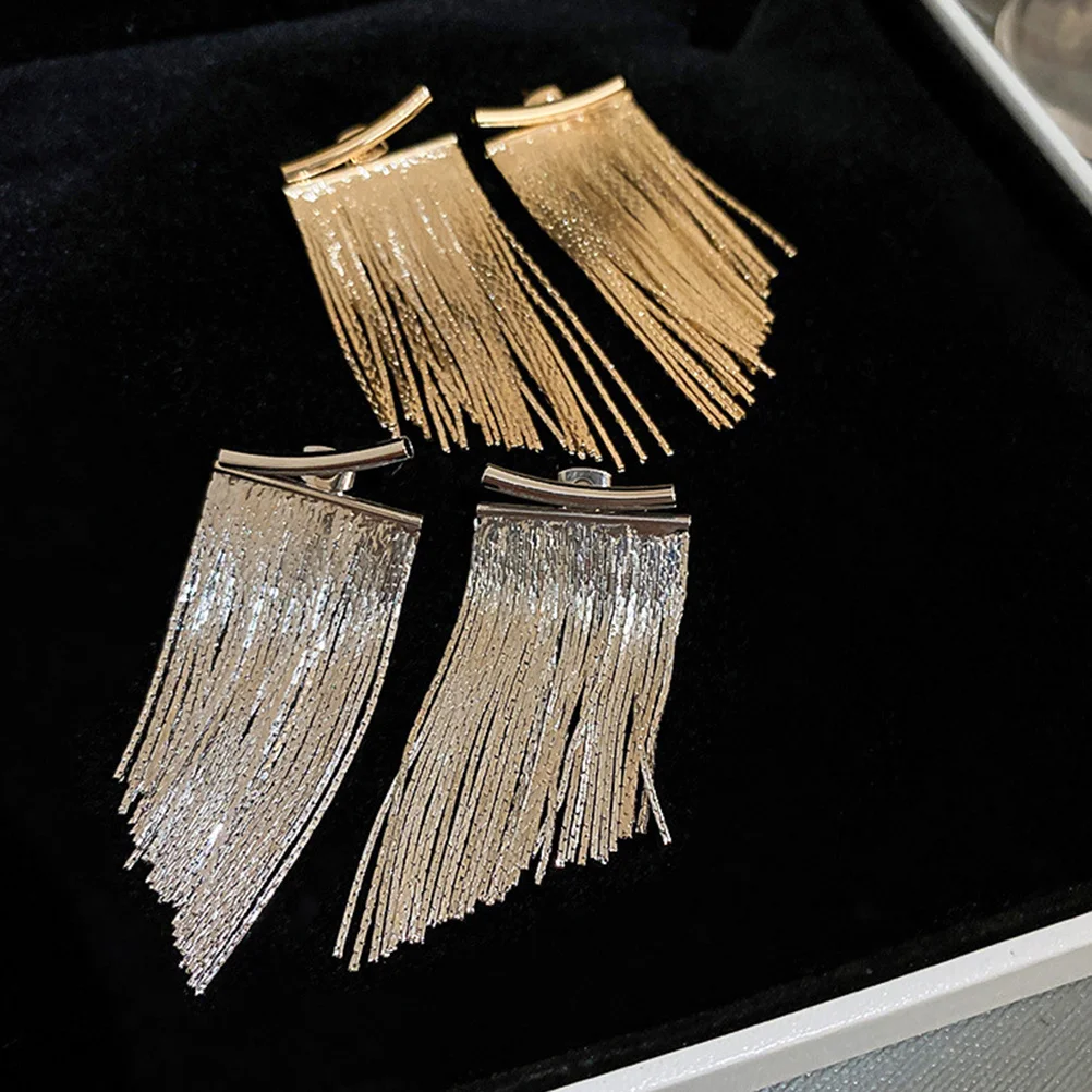 

1Pair Metal Tassel Earrings Women Lightweight Stylish Drop Earrings for Date Party Office Daily Wear Fashion Jewelry