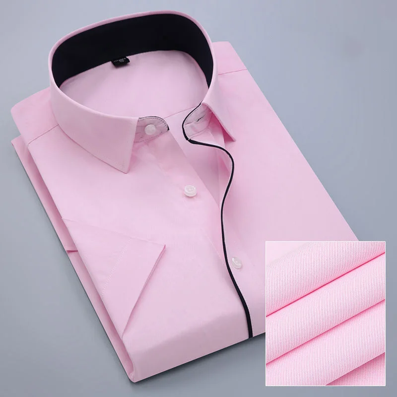 2024 New Summer Business Casual Simple and Loose Oversize Fashion Polo Collar Color Block Outwear Bottom Half Sleeve Shirt