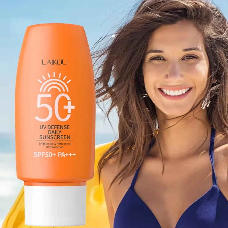 LAIKOU Spf 50+ Protector solar para la cara Cuidado solar de la piel Tubo dual Multi efecto Pa +++ Protector solar facial 50g