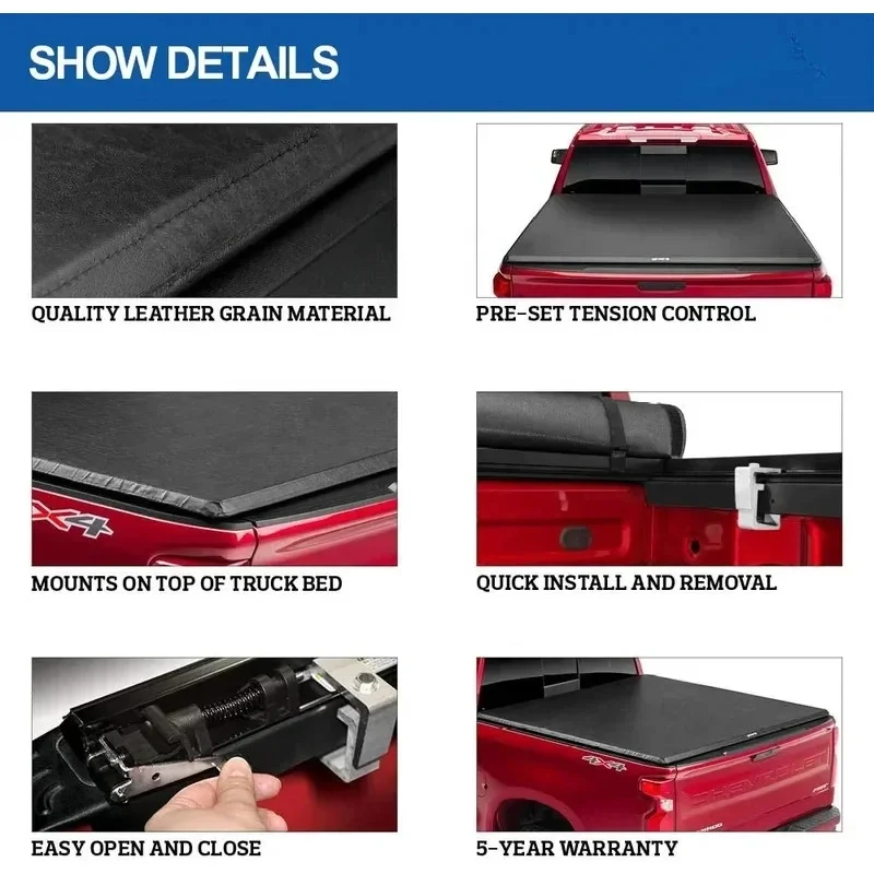 Hot Sale 0 .FT Factory Pickup Soft Vinyl Roll Bed Truck Tonneau Cover Trucks F