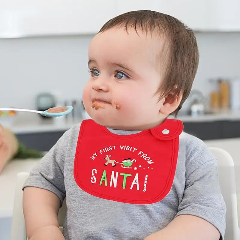 Christmas Baby Drool Bibs Drooling And Teething Bibs Cotton Christmas Bibs Absorbent Cotton Teething Bib Cute Festive